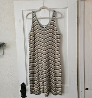 Cato Women's Knit Tank Dress Size XL Neutral Colors, Soft, Scalloped Hem